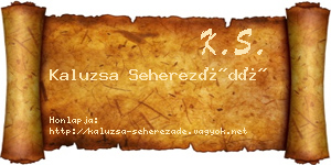 Kaluzsa Seherezádé névjegykártya